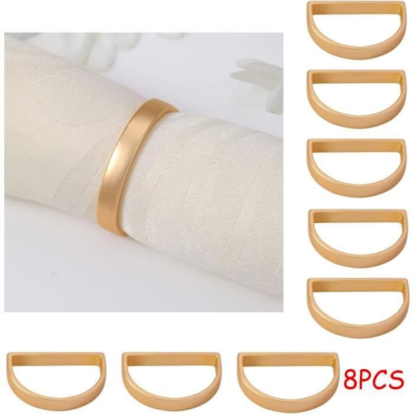 Servettring - Ej Specificerad - D - Metall - Guld - 3,5 cm - Set om 8 Gold