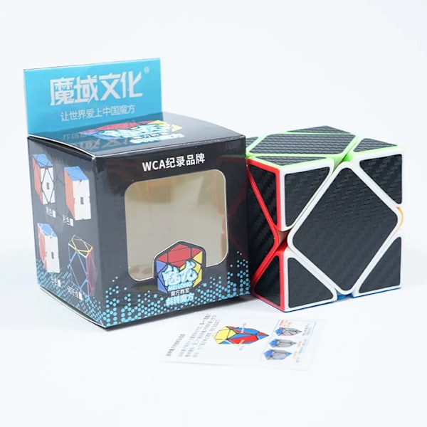 Mfjs Kolfiber Sticker Magic Cube 2X2 3X3 4X4 5X5 Positiv Kub Pyrimid Megaminx Cubo Magico För Barn Present Leksak skew
