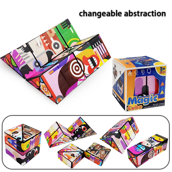 Tredimensionell Varierande Magisk Kub Anti-Stress Leksak Geometri Oändlig Magnetisk Föränderlig Kub Barn Ångestdämpare Fidget Leksaker D