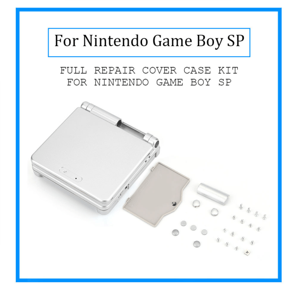 Til Nintendo Game Boy Advance GBA SP Protective ABS Case Cover Repair Parts Kit Silver