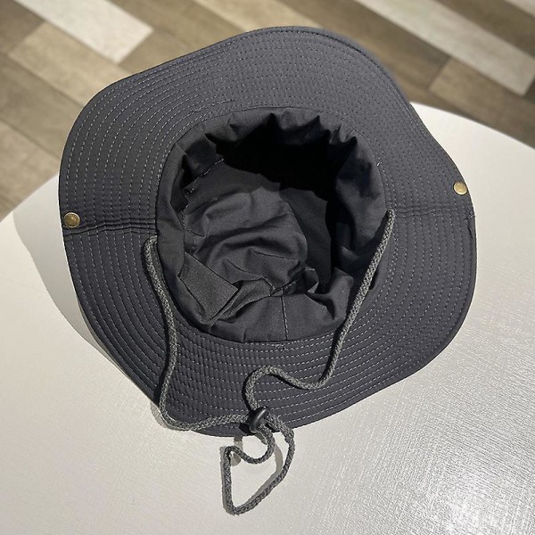 Utendørs Bred Brems Svart Fjellklatring Hat M (56-58cm) - Dobbeltlags Army Style Jungle Sun Hat for fiske, jakt, camping