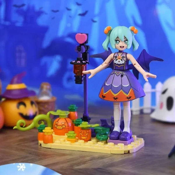Hatsune Miku Byggklossar Kawaii Variety Elf Series Monterad Modell Dekorationer Pedagogiska Leksaker Cartoon Kreativa Presenter Random 6 with box