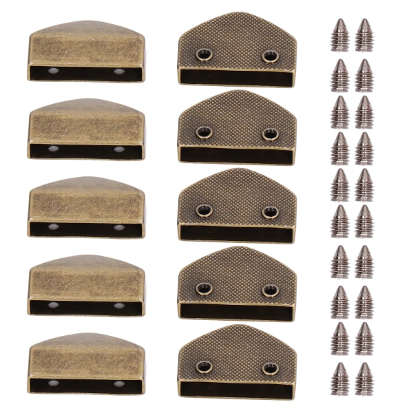 10 sett Glidelås Stopper Glanset Utseende Praktisk Praktisk Attraktiv dekorativ veske Tilbehør for kofferter Bronse
