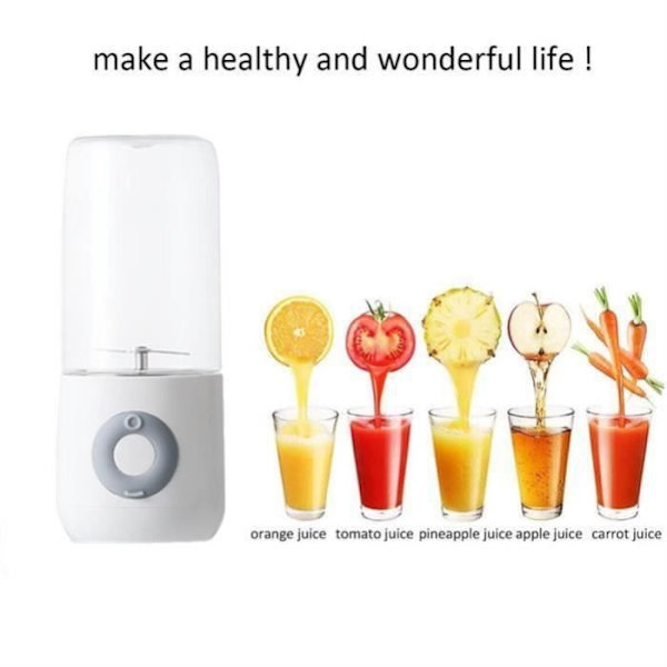 Elektrisk Juicer 500ml, 1300mAh Portabel USB Uppladdningsbar Juicerkopp Juicerflaska För Resor Och Sport Med 6 Blad