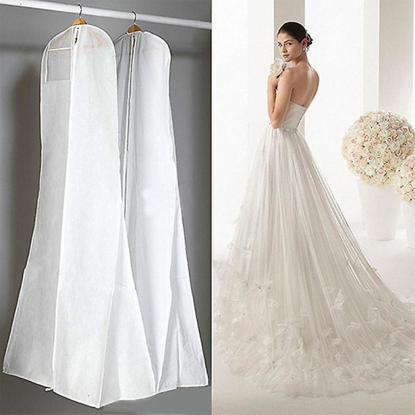 Åndbar brudekjole støvbetræk - sæt med 2, 160*80*22 cm, ideel til beskyttelse af kjolen