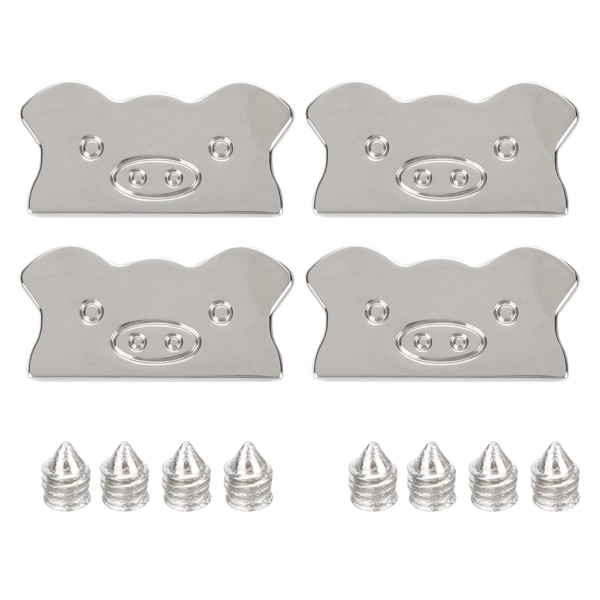 4 sæt metal dekorativt spænde pattegrise Clip Stop Lædervarer Bagage Jeans gør-det-selv-tilbehør Sølv B01-51-52061