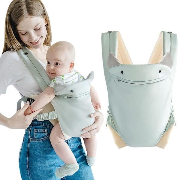 Extremt Mjuk och Bekväm Bärsele för Nyfödda, Ergonomisk Fysiologisk Omlottsele, Enkel Justering, 3-12Kg, Blå