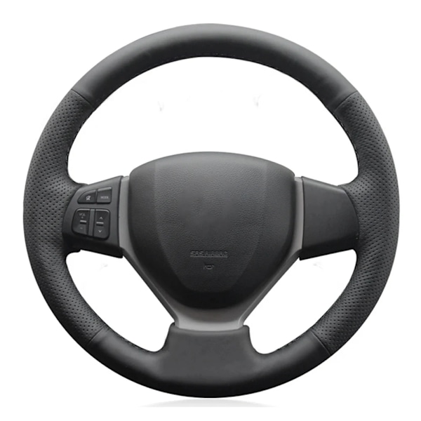 DIY svart konstläder rattöverdrag för Suzuki Vitara 2015-2019 Celerio 2015-2019 SX4 S-Cross 2013-2019 Swift 2011-2017