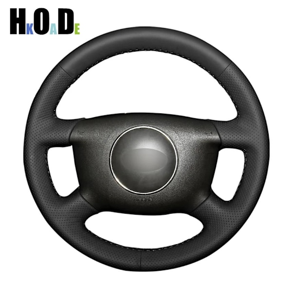 Handsydd svart PU konstläder rattöverdrag för Audi A4 1998 A6 1999-2004 A8 A8 L 1998-2001 Allroad 2001