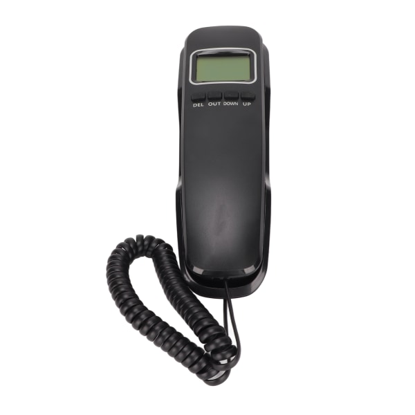 Sladdtelefon Återuppringning LCD-skärm Valbar ringsignal Kompakt trådbunden fast telefon för hemmakontor Hotell Svart