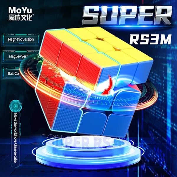 Super Rs3M Maglev Ball Core 3X3 Magnetisk Magisk Kub 3 Gånger;3 Professionell 3X3X3 Hastighetspussel Barns Super Rs3M Ball-Core version
