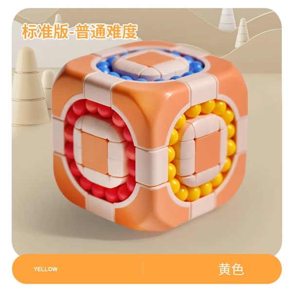 Trestegs Boll Twist Dekomprimerar Pussel Magisk Kub Fidget Leksaker Roliga Leksaker Speed Cube Tänkande Träningsleksak Presentleksaker För Barn Orange