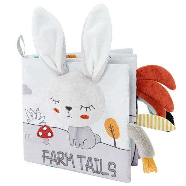 Baby Tyg Bok, Pedagogisk Leksak För Barn, Presentidé Från Födseln, Mjukt Knister Med Djur (3D Kanin)