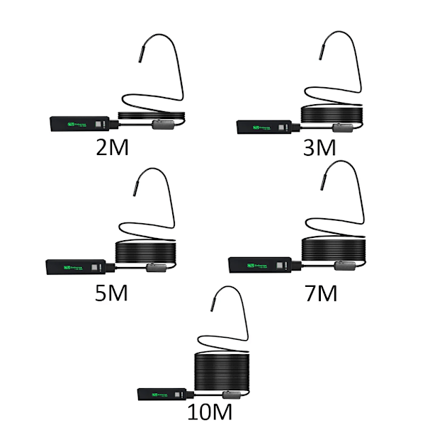 1200p HD WiFi-ansluten USB-ansluten endoskopinspektion 2/3,5/5/7/10m LED-slangkamera för Apple för iOS för Android IP Soft Wire 3.5M