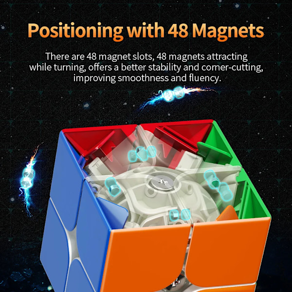 Rs2M 2X2 Magnetisk Magisk Kub 2X2X2 Rs2M Evolution Speed Cube Professionell Speed Puzzle Barn Fidget Leksaker Mf8879 RS2M 2x2x2 Magnetic