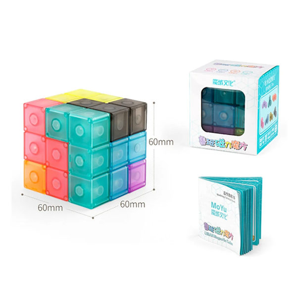Magnetisk Ruban Kub 3D Twist Byggklossar Pussel Kub Klassrum Speed Cube För Barn Clear
