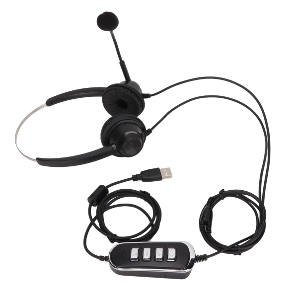 Telefonhovedsæt Støjreduktion Binaural RJ9-stik med ledning Business-hovedtelefon med mikrofon USB-lydkort til Call Center