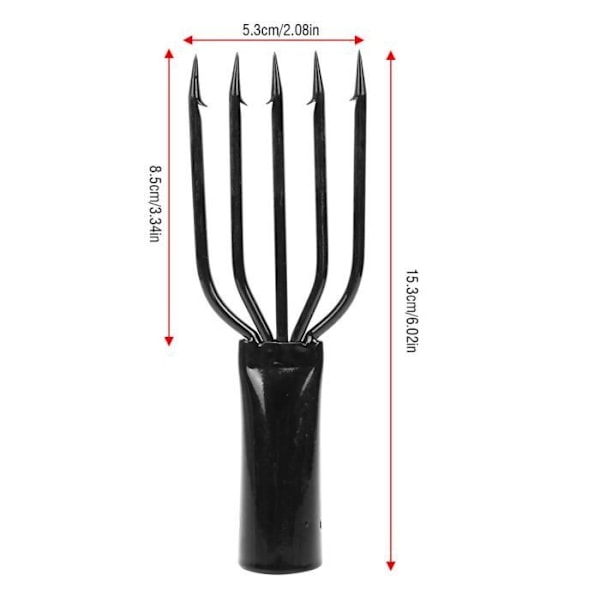 Multifunktionell fiskeprok i metall fiskespö supermjuk stark mini harpun designad 5-uddig-treudd-fyrudd-fem black