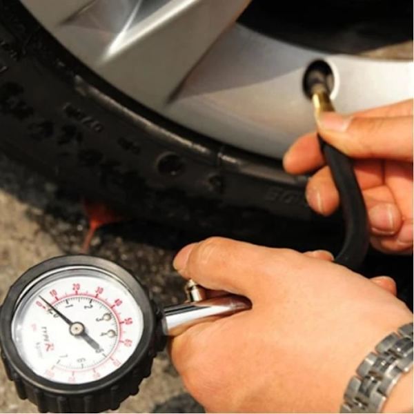 0-100Psi Lång slang Däcktrycksmätare Hög precision Lufttryckstestare Universal för bil motorcykel