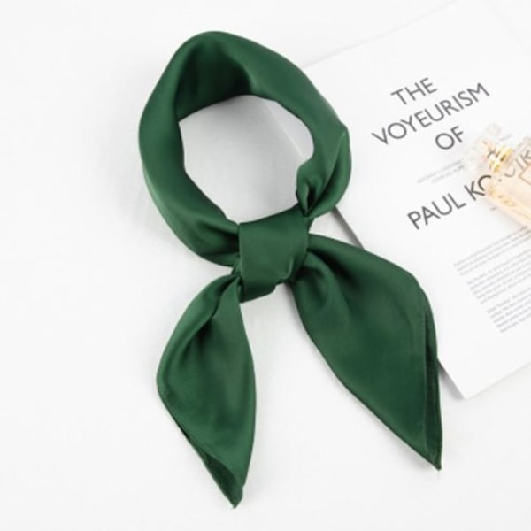Liten fyrkantig scarf med skjorta för kvinnor, basic, enkel, enfärgad, kvinnlig imitation, professionell-grön