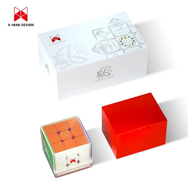 [Ecube] X-Man Tornado V3 3X3 Stickerless Professionell Speed Magic Cube För Tävling 3X3X3 Kub Pussel Pedagogisk Leksak Standard Version