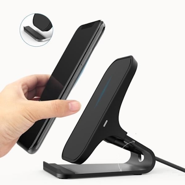 Snabb trådlös laddare, aluminiumlegering, Qi-induktionsladdare kompatibel med Samsung Galaxy Note 8 / S8 Plus / Iphone 8 / Plus / X