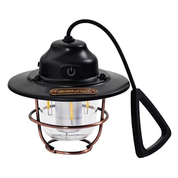 Campinglampor, Retro Portabel Led-lykta Typ-C, USB Uppladdningsbar, Hängande Nödficklampa För - Svart[E3865]