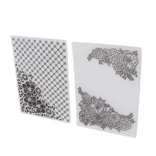 2 st Plastpräglingsmapp klar konkav konvex textur DIY- molds för inbjudningar Kuvertkort