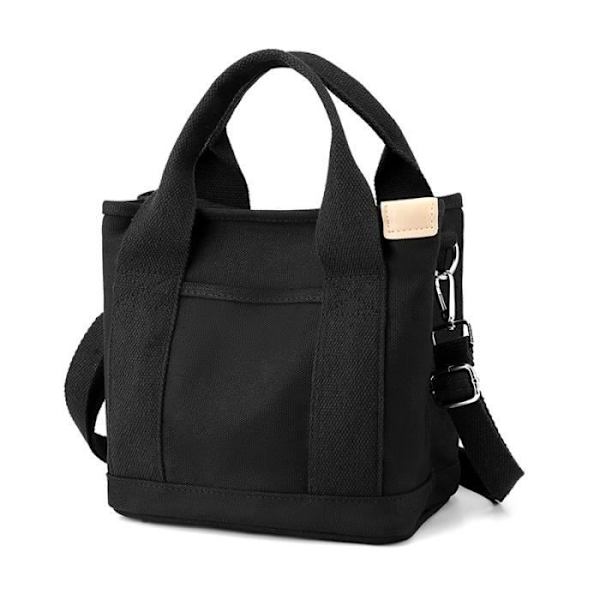 Japansk Handgjord Multi-Pocket Dragkedja Tygväska Stor Kapacitet Canvas Handväska För Kvinnor Svart