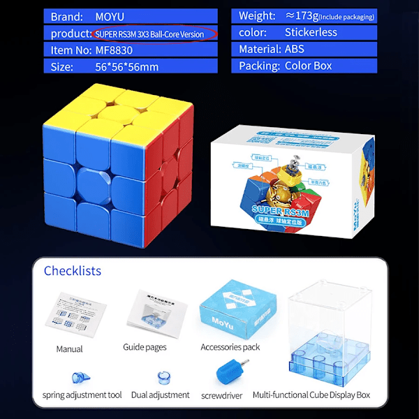 Magic Cube 큐브 Super Rs3M Maglev Magnet 3X3X3 Professionell Wca Tävlings Speeding Puzzle Cubing Ungersk 3X3 Cubo Magicos SuperRS3MBallCore