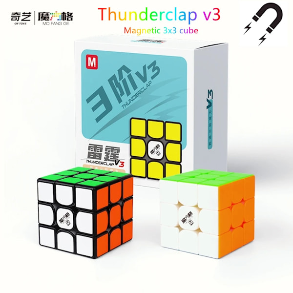 Thunderclap V3 M 3X3 Magisk Hastighetskub Klisterfri Professionell Fidget Leksak Thunderclap V3M Cubo Magico Pussel Magnetic V3M