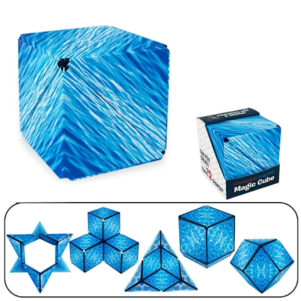 Tredimensionell Varierande Magisk Kub Anti-Stress Leksak Geometri Oändlig Magnetisk Föränderlig Kub Barn Ångestdämpare Fidget Leksaker N