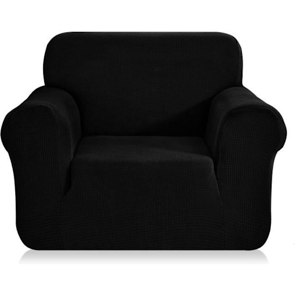 E-Senior Stretch Sofföverdrag 1-sits med armstöd Elastiskt soffskydd (Svart) Black