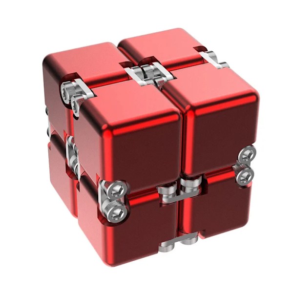 Alloy Infinity Magic Cube Finger Leksak Kontor Flip Kubisk Pussel Stress Relief Kub Block Pedagogisk Leksak För Barn Vuxen A4