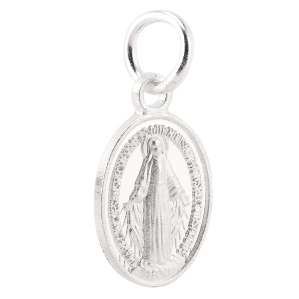 Miraculous Medal Universal 925 Sterling hopea kiillotettu Neitsyt Marian kaksipuolinen soikea riipus katolinen mitalikorut