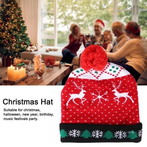 Fafeicy Julhatt Stilfull Och Ljus Stickad Mössa För Vuxna Barn Juldekorationer Fa001 As shown in the picture