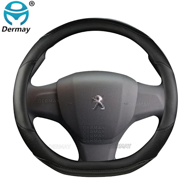 Rattstyrningsöverdrag i mikrofiberläder + kolfiber för Peugeot Expert Traveller Tepee Van - Högkvalitativa biltillbehör D shape- Orange