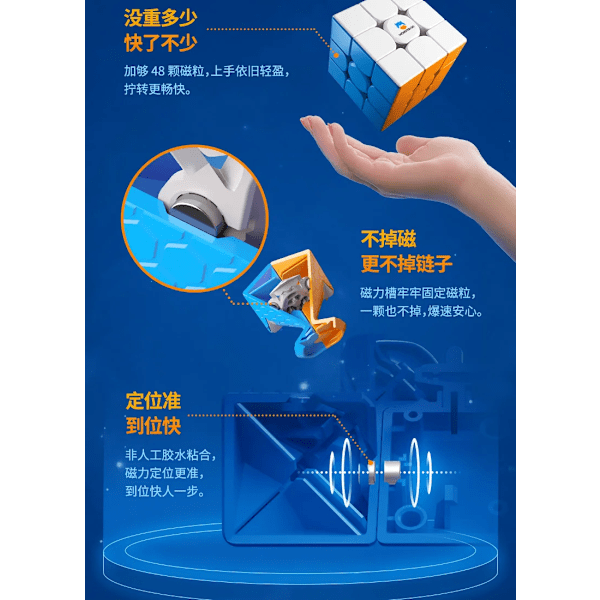 [Picube] Monster Go Edu 3X3 V2 M Magnetisk Magisk Speed Cube Stickerless Professionella Leksaker Edu V2M Cubo Magico Pussel Monster Go EDU 3X3
