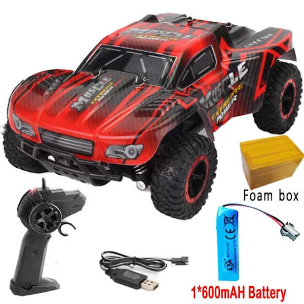 RC-bil Monstertruck Hög Hastighet Offroad Drift Radiostyrd Buggy Snabb Fjärrstyrd Bil Barnleksaker för Barn Pojkar Red 1 Battery