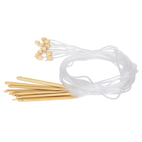 12 stk sirkulær nål dobbeltspisset bambusrørforbindelse Heklet håndarbeidstilbehør (hvitt rør 120 cm)