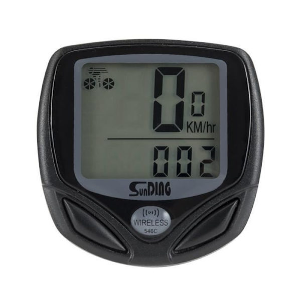 Hastighetsmätare - Yyv - Vattentät - Bakgrundsbelyst LCD-display - Trådlös - Multifunktion Black