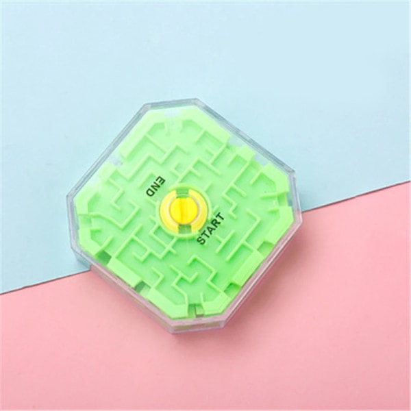 3D Mini Speed Cube Labyrint Magisk Kub Lära Pedagogisk Leksak Pusselspel Labyrint Rullande Boll Hjärna Lära Balans A-323-green