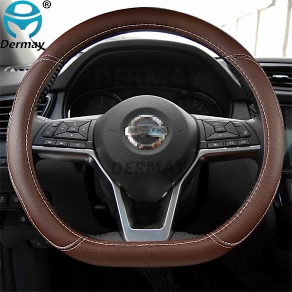 D-format rattöverdrag i PU-läder för Nissan Rogue/Rogue Sport 2016 2017 2018 2019 2020 X-Trail 2017-2020 bilstyling Brown