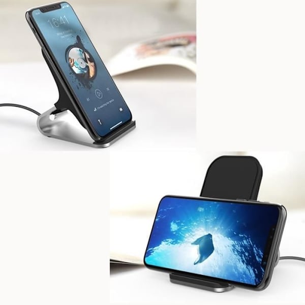 Snabb trådlös laddare, aluminiumlegering, Qi-induktionsladdare kompatibel med Samsung Galaxy Note 8 / S8 Plus / Iphone 8 / Plus / X