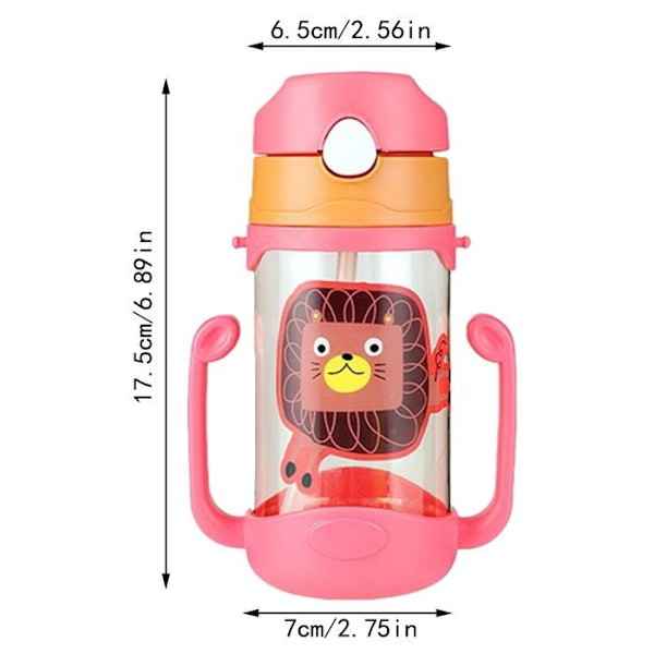 400 ml mugg babyvattenflaska läckagesäker mugg med handtag tecknad småbarnsmugg