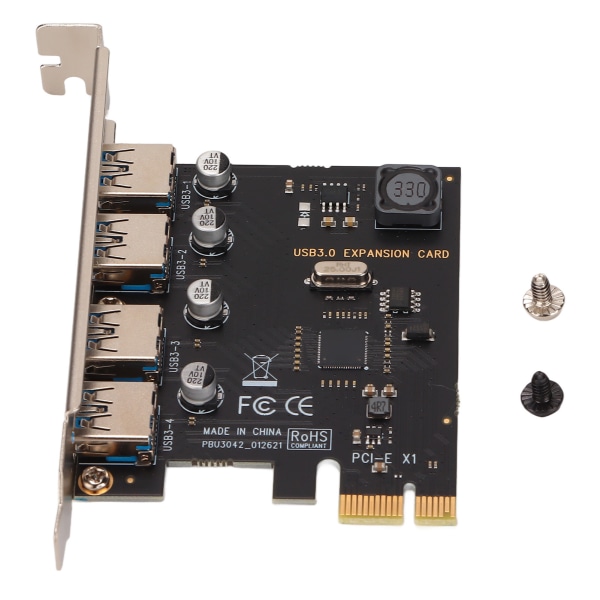 PCI E till USB 3.0 expansionskort 4 portar 5 Gbps höghastighetsförsörjning Gratis överföring USB3.0 expansionskort