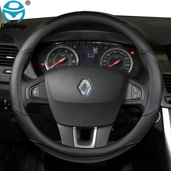 Rattrattstyrningshölje i mikrofiberläder + kolfiber för Renault Scenic 1 2 3 4 Grand Scenic Megane biltillbehör O shape Black