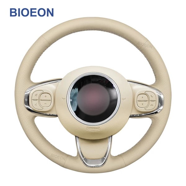 Beige rattöverdrag i konstläder för Fiat 500 2015-2021 500c 2016 2017 2018 2019 2020-2021 beige