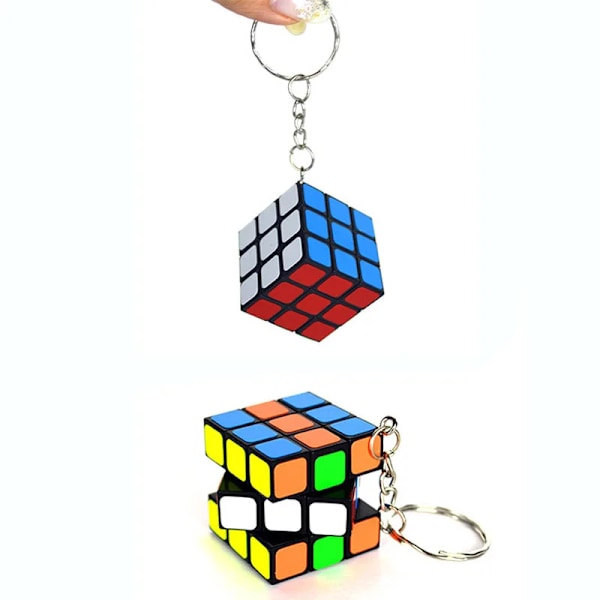 3 cm liten kub 3x3x3 mini speed magic cube för barn, tidig pedagogisk pusselkub, leksak, förskoleleksak, present till barn No key chain