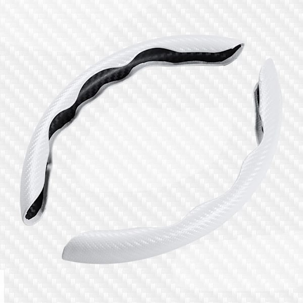 Kolfiberläder rattöverdrag mikrofiberläder pvc rattförstärkare halkfritt överdrag antislip förstärkare överdrag universell WHITE